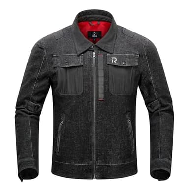 BORLENI Motorradjacke Herren Motorrad Jeansjacke mit Protektoren Atmungsaktiver Panzerschutz Hochglanz Reflektierend für Frühling Herbst