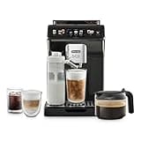 De'Longhi Eletta Explore Cold Brew ECAM452.67.G Kaffeevollautomat mit LatteCrema Milchsystem, Heiße & Kalte Getränke auf Knopfdruck, 3,5 Zoll TFT Touchscreen Farbdisplay, inkl. Kaffeekanne, Dunkelgrau