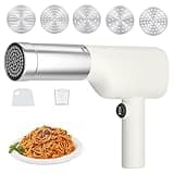 Elektrische Nudelmaschine Edelstahl Schnurlose Handnudelmaschine Maschine 40W Tragbare automatische Nudelmaschine mit 5 Nudelscheiben für hausgemachte Spaghetti Maschine Küche