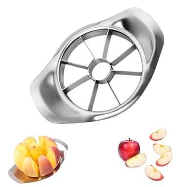shwcbf Edelstahl Apfelteiler, Apfelspaltenschneider, Apfelzerteiler, Zerschneiden Apfelspalter,Apfelschneider, Kann Zum Schneiden Von Äpfeln, Birnen, Gemüse Usw. Verwendet Werden(Silbrig)
