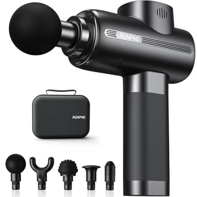 Massagepistole, RENPHO Massage Gun bis zu 3200U/min Massage Gun Massagegerät mit USB C Ladeanschluss zur Linderung von Muskelentspannung, Bestes Weihnachtsgeschenke Massage Pistole, Schwarz