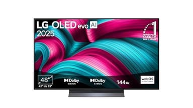 LG OLED48C5ELB TV 48 Zoll (121 cm) 4K OLED evo AI TV (α9 Gen8 4K AI Prozessor, webOS 25, 120Hz (VRR bis zu 144Hz)) [Modelljahr 2025]