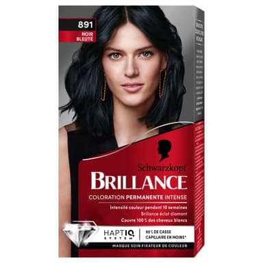 Schwarzkopf Brillance Haarfarbe, 891 Noir Bleuté