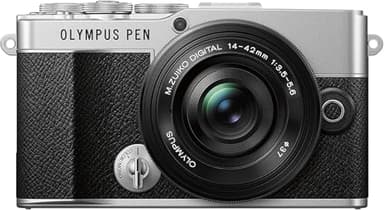 Olympus Pen E-P7 Kamera-Kit, 20-MP-Sensor, neigbarer HD LCD-Bildschirm, 4K-Video, Wi-Fi, Farb- und Monochromprofilsteuerung, Silber, inkl. M.Zuiko Digital ED 14-42mm EZ, schwarz