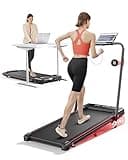 Laufband für Zuhause mit Neigung, 4 IN 1 Walking Pad, 12km/h Klappbar Laufband mit Steigung, 2.5HP Under Desk Schreibtisch Treadmill für Zuhause & Büro, Fernbedienung und App, Stummschalttaste