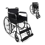 Mobiclinic®, Faltrollstuhl, Denver, Europäische marke, Sitzhöhe 46 cm, Handbremse, Abnehmbare rückenlehne, Einklappbare fußstütze, Stabil, Rollstuhl faltbar leicht, Graue farbe