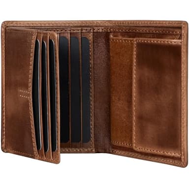 Fa.Volmer ® Geldbörse aus Echtleder | RFID-Schutz | 9 Kartenfächer + Münzfach | inkl. Geschenkbox | VO47 (Antique Brown)