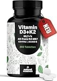 Vitamin D3 K2 hochdosiert – 365 Tabletten mit 20000 IE – Premium K2Vital® 99,7+% All-Trans K2-MK7 - Vitamin D ohne Zusätze - produziert in Deutschland XXL Family Packung