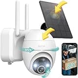BOIFUN 2K Überwachungskamera Aussen, 360° WLAN Camera Outdoor Wireless, Solarbetriebene Überwachungskamera mit Bewegungsmelder, Farb-Nachtsicht, Zweiweg-Audio, 2.4GHz