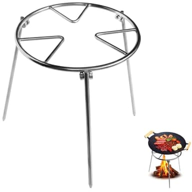 Dreibein für Lagerfeuer beim Camping im Freien – Lagerfeuer Kochausrüstung Dreibein kesselgulasch Lagerfeuerständer Dreibein-Grillständer aus Edelstahl kompakte und faltbare Aufbewahrung (A-Typ)