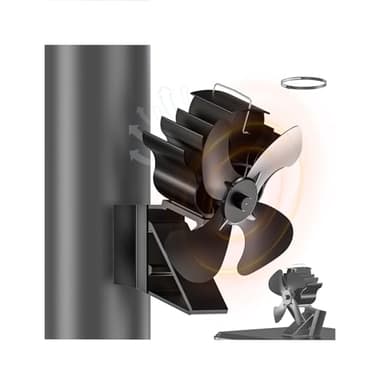 ICARE Kaminventilator Magnetisch, Blättern Ofenventilator Ventilator für Kaminofen, 2 in 1 Leiser Kaminventilator Ohne Strom, Kaminlüfter für Holz, Brennholz, Ersatzteil