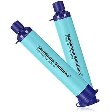 Membrane Solutions Wasserfilter Outdoor Camping, Trinkwasserfilter für 5000 Liter gefiltertes Wasser, Filtergenauigkeit bis zu 0,1 Mikron, Entfernt 99,9999% E.coli, BPA-frei, 2 Pack