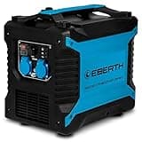 EBERTH 2000 Watt Inverter Stromerzeuger leise, Notstromaggregat mit 3 PS Benzinmotor, 4-Takt, Stromgenerator mit 2x 230V und 2x USB Anschluss, Invertertechnik für Strom ohne Spannungsspitzen
