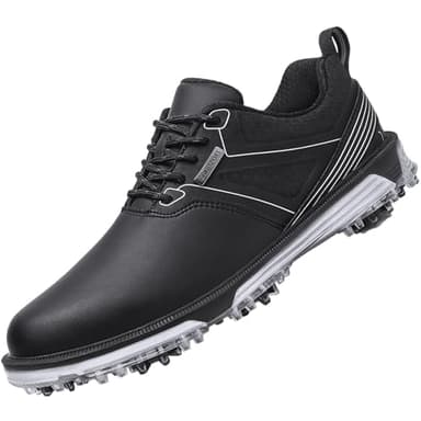 ULTIANT Golfschuhe Herren Wasserdicht mit Schnürung Atmungsaktiv Trainingsschuh für Golf Größe40-48(Schwarz,43)