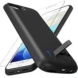 Giabuao Akku-Hülle für iPhone 8/7/6S/6/SE 2020, 8500 mAh, schlanke, wiederaufladbare Handy Ladegeräte, erweiterte Ladehülle, tragbare Schutzhülle mit Akku, Schwarz