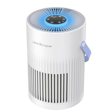Jafända Luftreiniger mit HEPA Luftfilter, Luftreiniger Allergiker mit Griff, HEPA Filter gegen Staub Pollen Tierhaare Gerüche Air Purifier mit Aromatherapie für Schlafzimmer 7-farbiges Licht 20dB