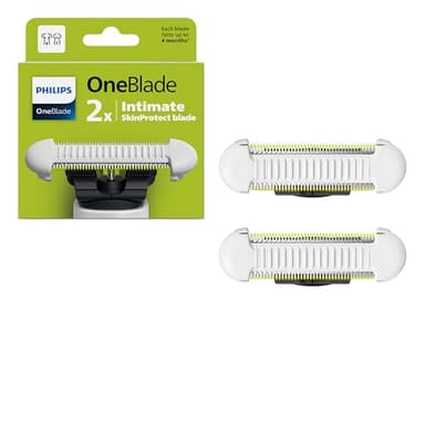 Philips OneBlade QP229/50 Skin Protect Ersatzklinge, für OneBlade Elektrorasierer und Trimmer, langlebiger Edelstahl, Trimmen und Rasieren mit extra Hautschutz, 2 Stück