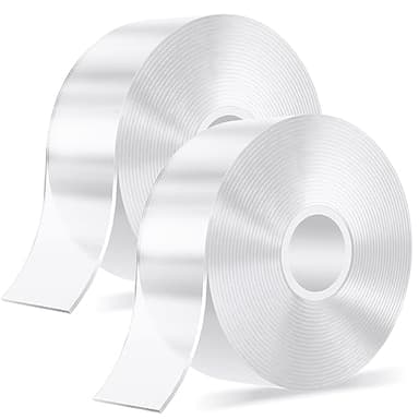 kinkaivy 10M Doppelseitiges Klebeband Extra Stark Transparent, Abnehmbar Spurlos Nano Tape, 2 Rollen Double Sided Tape, Klebeband Doppelseitig Ablösbar für Foto Wand, Postern, Teppich, Küche, Zuhause
