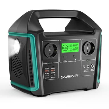 SWAREY Tragbare Powerstation S1000, 725Wh Lithium Akku mit 2x 1000W (Spitze 1500W) AC Ausgange, 2x PD 65W USB-C Anschlusse, Solargenerator für Draußen Camping Reisen Angeln Wohnmobil