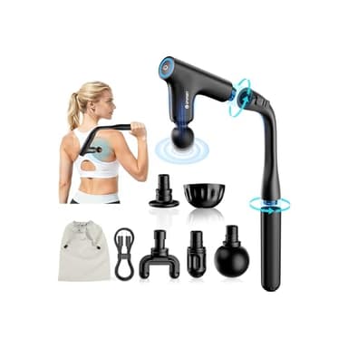 UPSPORT Massagepistole,Muskel Percussion Massagegerät mit Turbo-Beating-Modus,Geräuscharm Massage Gun/Pistole mit Verlängerungs Griff,Tragbar Faszienpistole für Rücken,Schulter,Körper,Entspannung