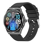 Knauermann PRO 3 (2024) Schwarz - Gesundheitsuhr Smartwatch mit Telefoniefunktion - EKG + HRV und SOS Funktion - AMOLED Display- BT Bluetooth - Schlafapnoe - Edition 1, 14-24, rund