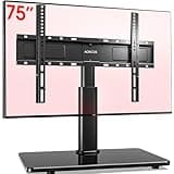 AOKCOS TV Standfuss TV Ständer Höhe 900mm für 32-55 65 75 Zoll Fernseher, Neigbar Schwenkbar Höhenverstellbar Fernsehständer, Universal TV Standfüße Standfuss Max VESA 600x400mm 45KG (Schwarz)