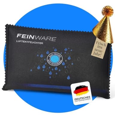 FEINWARE Auto Luftentfeuchter Kissen – wiederverwendbar mit Farbindikator – Silica Gel Entfeuchter ohne Strom – gegen Feuchtigkeit & beschlagene Scheiben - Ideal für Auto und Wohnraum (Größe M)