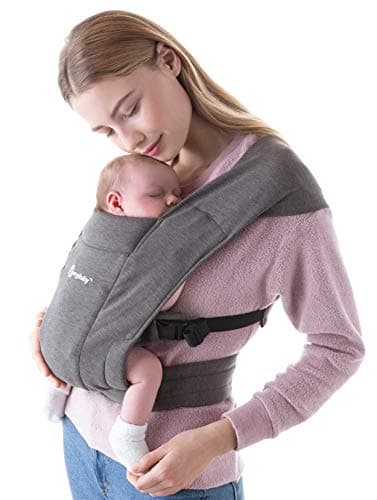 Ergobaby Babytrage für Neugeborene ab Geburt Extra Weich, Embrace Bauchtrage Baby-Tragetasche Ergonomisch, Heather Grey