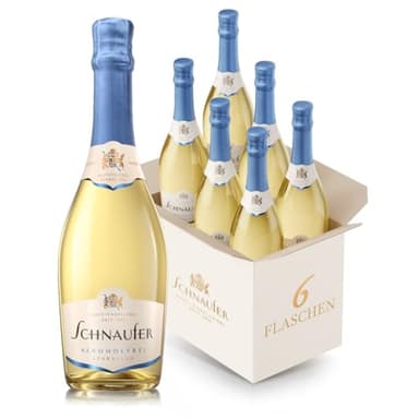Schnaufer Alkoholfrei Sparkling – Premium Sekt-Alternative ohne Alkohol, goldgelb prickelnd mit tropischen Aromen – Stilvoll genießen mit Familientradition seit 1918 (6 x 0,75L)