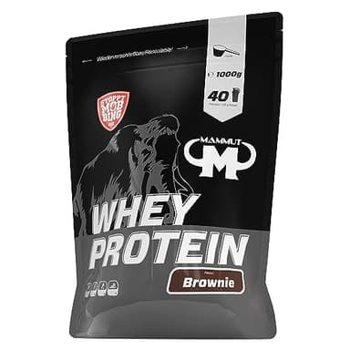 Mammut Nutrition Whey Protein Pulver Brownie – 1kg – 27g Protein pro Portion – Eiweißpulver mit hohem BCAA-Anteil – Perfekte Löslichkeit in Wasser & Milch – Ideale Zwischenmahlzeit