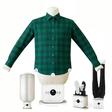 Dfdieratve Professionelle Bügelmaschine, Automatischer Hemden- & Hosenbügler | Steuerung per Touchscreen, Verstellbare Zeit/Temperatur & Dampf, 360°-Trocknung, für Schuhe,Kleidung, Hosen