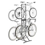 Mimoke Fahrradträger für Garage & Zuhause – bohrfrei, höhenverstellbar für verschiedene Fahrradgrößen. Abnehmbare Halter für Helme, Handschuhe und mehr. Freistehende vertikale Lagerung.