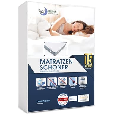 Matratzenschoner 160x200 cm Wasserdicht Made in EU und Oeko-TEX Zertifiziert von Dreamzie - Atmungsaktive Matratzenauflage
