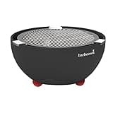 barbecook Joya Holzkohlegrill Tischgrill geeignet für Balkon als Outdoor Camping-Grill, Schwarz