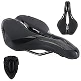 Fahrradsattel Herren Bequem, Memory Schaum Radsattel Weicher Gel Ergonomisch Fahrrad Sattel mit überzug, atmungsaktiv stoßdämpfend Cityradsättel Mountainbikesätte für Damen & Herren