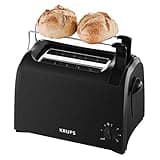 Krups KH1518 Toaster mit eingebautem Broetchenaufsatz Schwarz, Kunststoff, 1 Liter