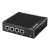 Sharevdi Firewall Micro Appliance, 4*In-tel i225 2.5Gbe NICs, In-tel Pentium N3700 4 Cores/4 Threads,SSD Dual HDMI/USB3.0/RS232 COM, AES NI, Kompatibel mit OPNsense (8 G 128 G/COM)