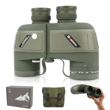BOSTRON Wasserdichtes Fernglas, 10X50 Fernglas für Erwachsene Marine mit BAK4 FMC und Entfernungsmesser für Wassersport-Enthusiasten und Hobbysegler - Inklusive Tasche und Gurt