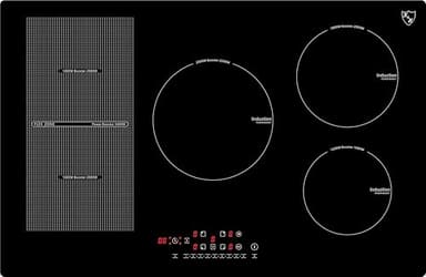 K&H Induktionskochfeld 80-IN-9200FLX [5 ZONEN] - Induktionskochplatte - Induktionsherdplatte Sensor Touch Steuerung - Kochfeld Induktion - Autark zum Einbau - 80CM - 9200 Watt - 17 Leistungsstufen