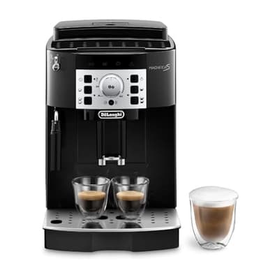 De’Longhi Magnifica S - Perfetto Kaffeevollautomat mit klassischem Milchaufschäumer, Espresso- und Cappuccino Kaffeemaschine, Bedienfeld mit Tasten, Schwarz (ECAM22.110.B)