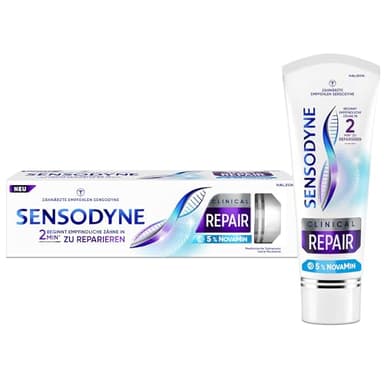 Sensodyne Clinical REPAIR, Zahnpasta für empfindliche Zähne mit 5 % NovaMin, für langanhaltende Linderung, 75ml