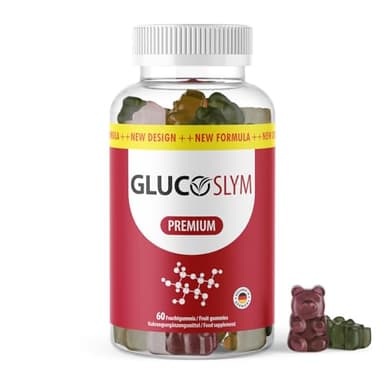 GlucoSlim Gummibärchen | Idealer Begleiter für Ihr Wohlbefinden | Hochwertige Inhaltsstoffe | 60 Fruchtgummis