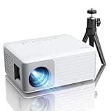 Mini Beamer, AKIYO O1 Beamer Klein Full HD 1080P Unterstützt mit 50% Zoom, 10000L Tragbarer Outdoor Projektor für iOS, Android, Beamer Heimkino Kompatibel mit Smartphone/HDMI/USB/TV Stick (mit Stativ)