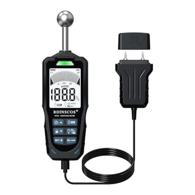 Feuchtigkeitsmessgerät RDINSCOS Feuchtigkeitsmessgerät Wand,Pin&Pinless Feuchtigkeitsmesser für Wände, Holz, Mauerwerk, Beton und Andere Baustoffe