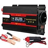 Wechselrichter Spannungswandler DC 12V / 24V auf AC 230V Modifizierte Sinuswelle Inverter 2000W mit EU Steckdosen, 2 USB und LCD-Anzeige Stromumwandler Adapter für Auto Kfz LKW Wohnwagen Camping