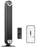 Dreo 25dB Smart Leiser Turmventilator mit Kühlung, 106cm WiFi Alexa Tower Fan, 90° oszillierender Ventilator, Fernbedienung 9-Geschwindigkeit 4 Modi 12 Std Timer Sprachsteuerung, Schwarz
