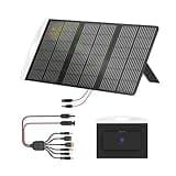 Solarpanel Faltbar, 100W Solarmodul mit ETFE Monokristalline Solarzelle für Powerstation, Solarladegerät mit MC4/6 in1 Solar Panel Stecker, Verstellbarem Ständer,IP65 wasserdicht für Camping,Garten,RV