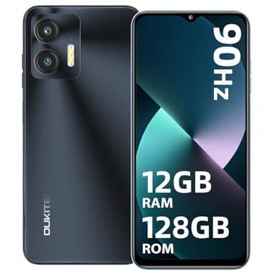 OUKITEL C36 Handy Ohne Vertrag, 12GB+128GB/1TB erweiterbar, 5150mAh 6.56" HD+ Display Android 14 günstig Smartphone 4G, Octa Core Prozessor, 13MP Panorama Kamera,Dual SIM 3 Steckplatz, Wi-Fi