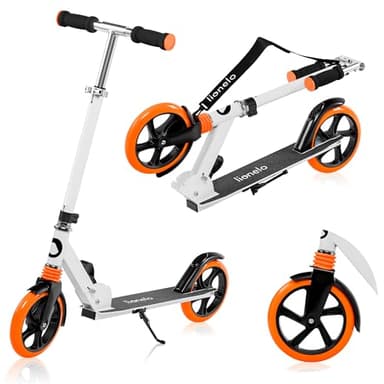 LIONELO Luca Cityroller für Kinder, Jugendliche und Erwachsene bis 100 kg, 200 mm PU-Räder, ABEC-7 Kugellager, ShockResist Stoßdämpfung, höhenverstellbar, klappbar, leicht 4,1 kg