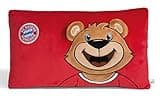 NICI Kissen FC BAYERN MÜNCHEN Bär Berni 43 x 25 cm – rechteckiges Kuschelkissen aus weichem Plüsch, Fußball Fanartikel mit FCB-Logo für Kinder & Erwachsene, 49080, tolle Geschenkidee, rot